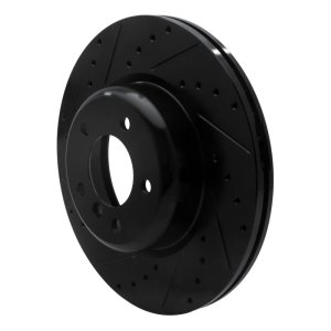 BMW 135I Brake Rotor (1) - Front Left - R1 Concepts - Drilled & Slotted - Black - `06-`13